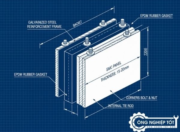 Cấu tạo kỹ thuật bồn SMC 5m3